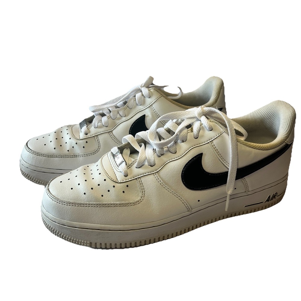 NIKE Men's Air Force 1 '07 Low White Black Size 10.5